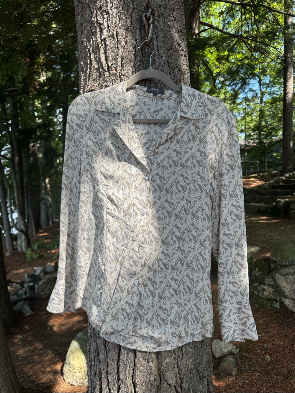 Zanella Platinum Made In Italy Rayon Printed Buttondown 8 - Picture 2 of 11